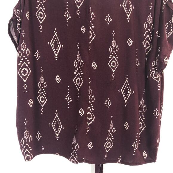 Mudd Cold Shoulder Floral Tie Front Top Size XS - Picture 7 of 11